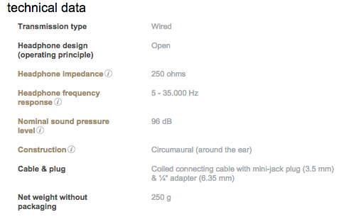 Headphone Specs DT990Pro